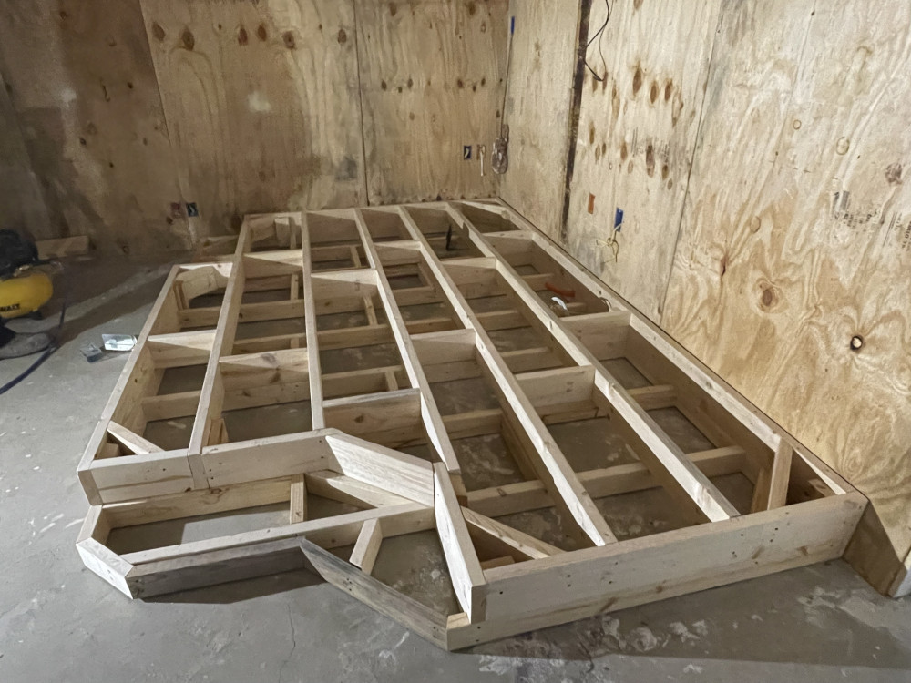 Framing a custom step for a theater room